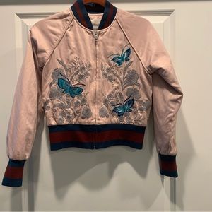 Wilfred free embroidered butterfly floral raglan jacket